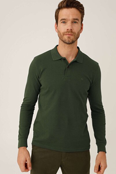 İgs Чоловічий хакі поло з коміром на ґудзиках