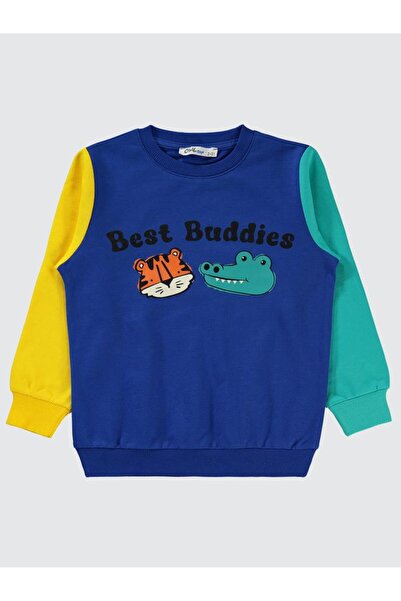 Civil Boys سويت شيرت Best Buddıes مطبوع للأعمار من 2-5 سنوات - أزرق للأعمار م...