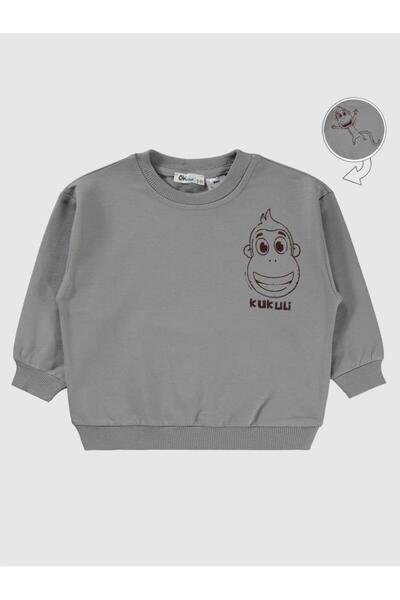 Civil Boys Kukuli Baskılı 2-5 Yaş Sweatshirt - Gri3-4 Yaş