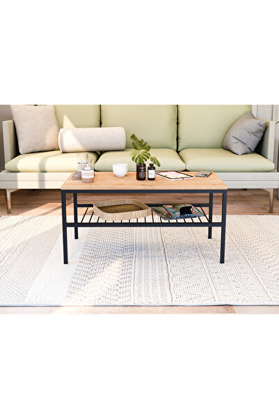 interGO OMVO Metal Orta Sehpa | 2 Raflı Orta Sehpa