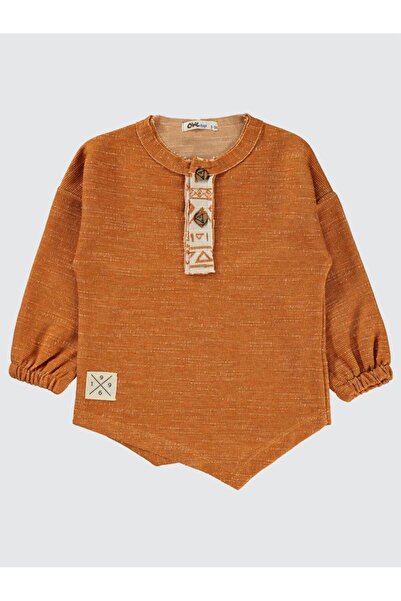 Civil Boys Sahte Patlı Kolu Lastikli 2-5 Yaş Sweatshirt - Turuncu2-3 Yaş
