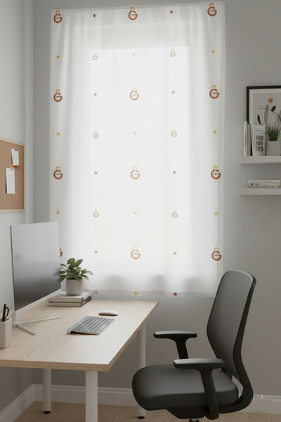 Taç Galatasaray Lisanslı Fon Perde 140x265 cm Düz Dikim – Özel Ölçü Seçeneği İle