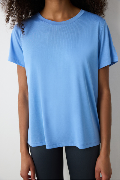 Penti Mavi Bisiklet Yaka Regular Fit Modal Tişört