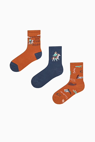 Penti Boy's Cowboy Multicolored 3-Piece Socks