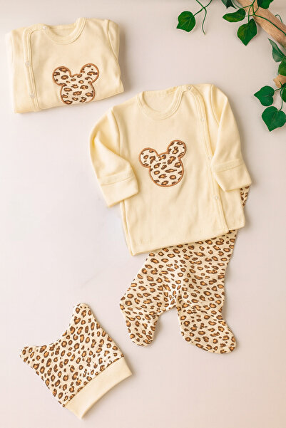 mini mia Mini Leopard Pink 3-Piece Baby Set – Cute and Cotton