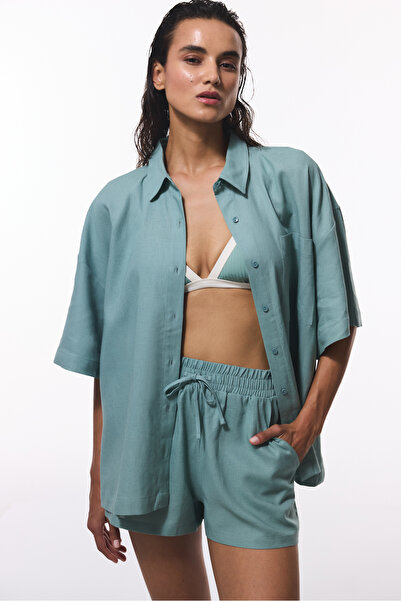 Penti Lastikli Bel Normal Açık Yeşil Kadın Şort PLCXF82S25IY