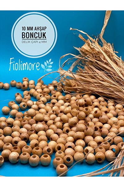 Fiolimore Mărgele din lemn lăcuit de 10 mm (50 Gr 135 bucăți) Diametru gaură ...