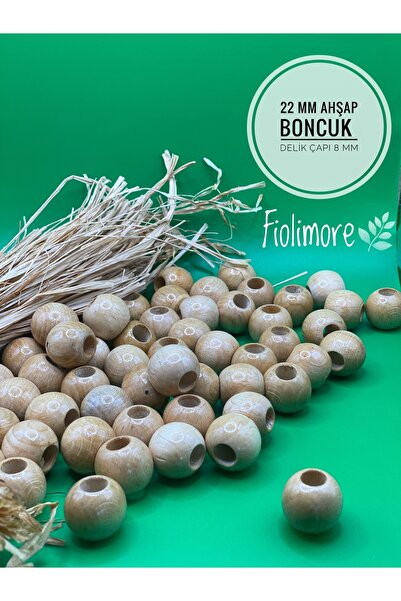 Fiolimore Mărgele din lemn lăcuit de 22 mm (50 Gr 13 bucăți) Diametru gaură l...