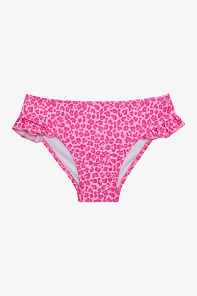 Penti Kız Çocuk Mini Leopar Desenli Fırfırlı Bandeau Bikini Takımı