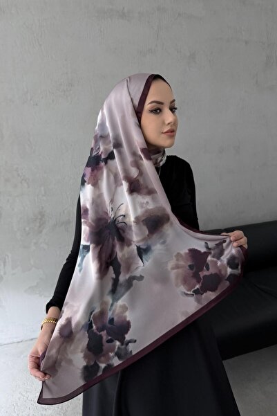 Byedauzunlar Μεταξωτό σάλι από μετάξι λιλά ροζά