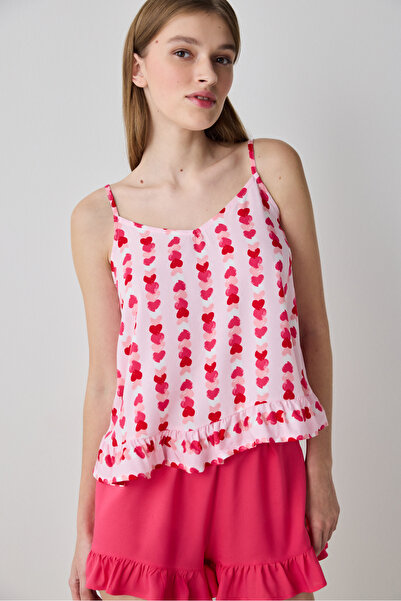 Penti Carrie Printed Açık Pembe Atlet - Loves Paris Koleksiyonu