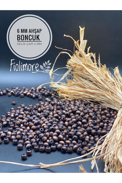 Fiolimore Mărgele din lemn maro de 6 mm (25 grame 175 bucăți) Mărgele rotunde...