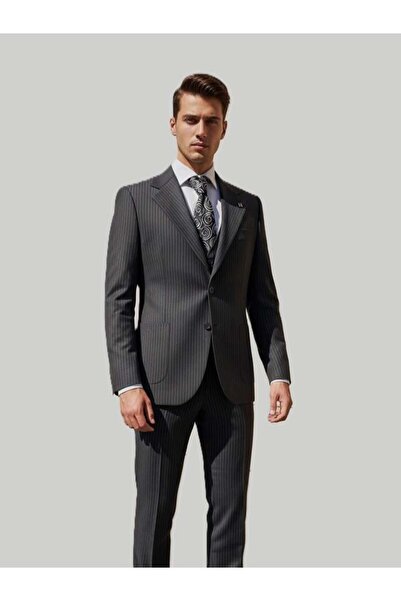 HERMOSE بدلة مخططة مع سترة – تصميم عصري