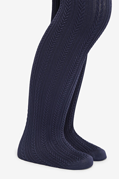Penti Krásné pletené punčochy v námořnické modré barvě