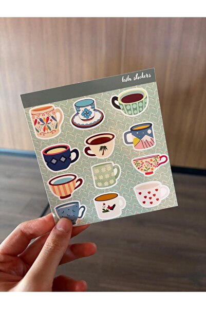 Leila Kupa Bardak Temalı Sticker Sayfası | Kahve & Çay Aşkına | Bullet Journa...