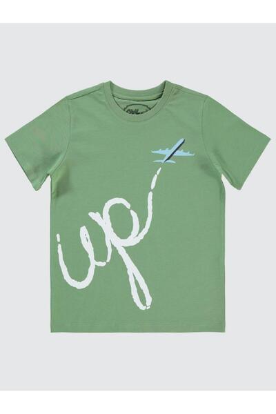 Civil Boys Тениска с печат за деца на възраст 6–9 години – каки