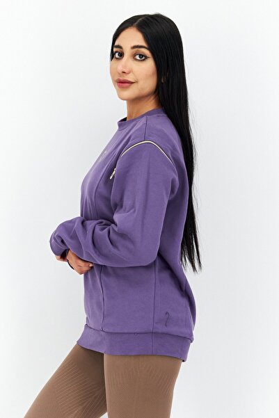 Adidas Originals Women Sportswear Fit Long Sleeve Outdoor Sweatshirt, Purple