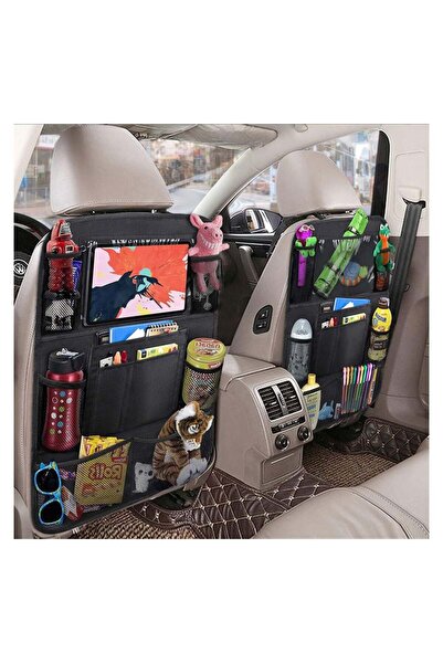 fulina Car Backseat Organizer with 10" Table Holder, 9 Storage Pockets Seat Back Protectors Kick Mats for K