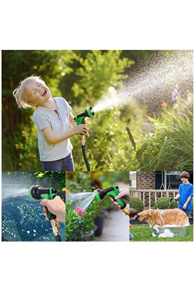 fulina Collapsible Garden Hose 50ft Metal Garden Hose Nozzle,Leakproof Lightweight Expandable Garden Water