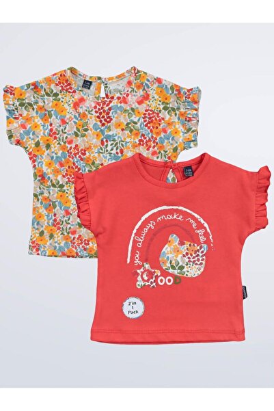 Miniworld Colorful Flower 2 in 1 Pack 3-12 Months T-Shirt - Red 9-12 Months