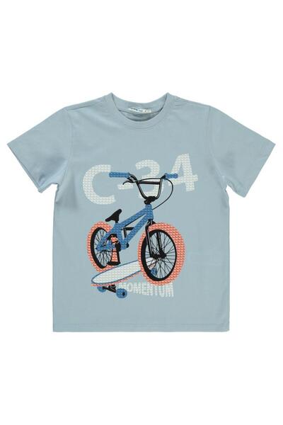 Civil Boys C 34 Тениска с щампа на велосипед за 6-9 години - Синя 8-9 години