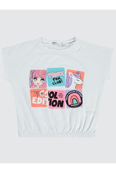 Civil Girls Fancy Printed 2-5 Years Old T-Shirt - White 5-6 Years Old