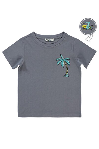 Civil Boys Palmiye Printed 2-5 Years Old T-Shirt - Gray 5-6 Years Old