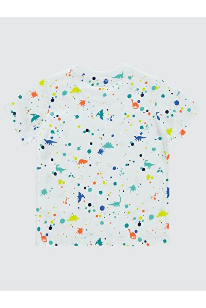 Civil Boys Splash Dino Printed Empirme 2-5 Years Old T-Shirt - White 2-3 Year...