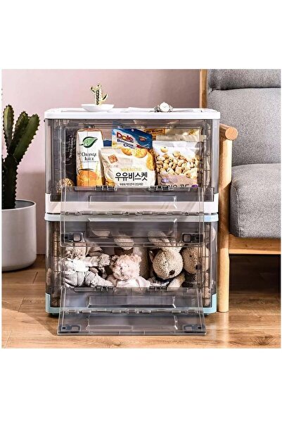 fulina Storage Bin, Folding Storage Box with Wheels, Large Storage Box with Lid, Collapsible Storage Contai