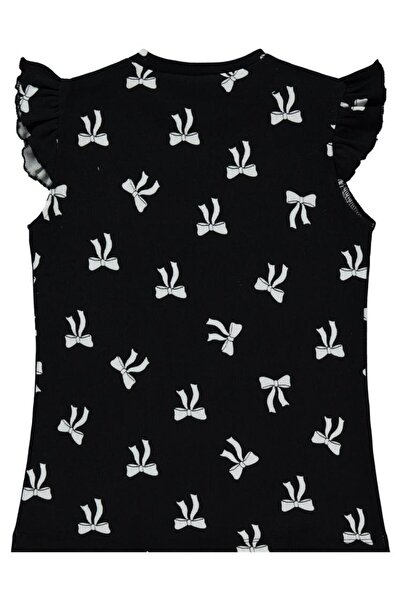 Civil Girls Bow Printed 10-13 Years Old T-Shirt - Black 11-12 Years Old