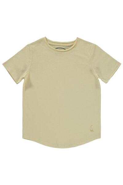 Civil Boys Flame Sailing Embroidered T-Shirt for Ages 6-9 - Beige 9-10 Years Old
