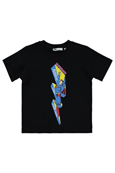 Superman Şimşek Printed 2-5 Years Old T-Shirt - Black 4-5 Years Old