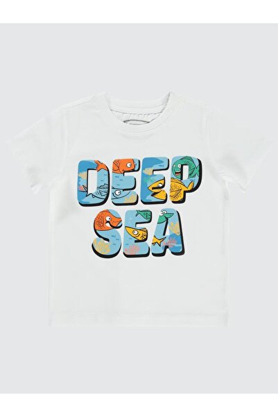 Civil Boys Deep Sea Printed 2-5 Years Old T-Shirt - White 5-6 Years Old