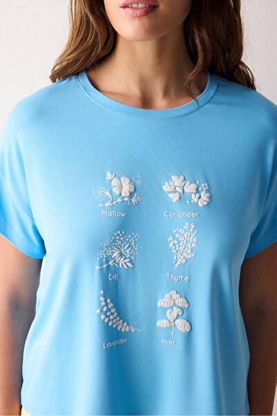 Penti Hannah Mavi Tişört Pijama Üstü