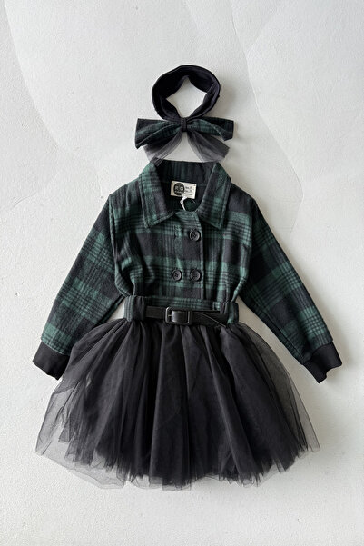 rg kidsstore Φόρεμα για κορίτσια με τούλινη φούστα, λεπτομερές φόρεμα με ζώνη και κορδέλα μαλλιών_RG1533