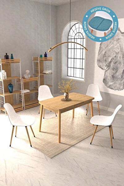 VİLİNZE Vilinze Eames Sandalye Avanos Ahşap MDF Açılır Mutfak Masası Takımı -...