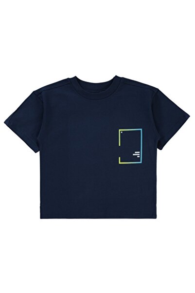 Civil Boys Striped Oversized 6-9 Years Old T-Shirt - Navy Blue 6-7 Years Old