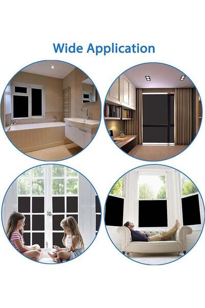 fulina Blackout Window Film,45x300cm Removable Privacy Film Anti UV Dark Window Tint Frosted Decorative Pri