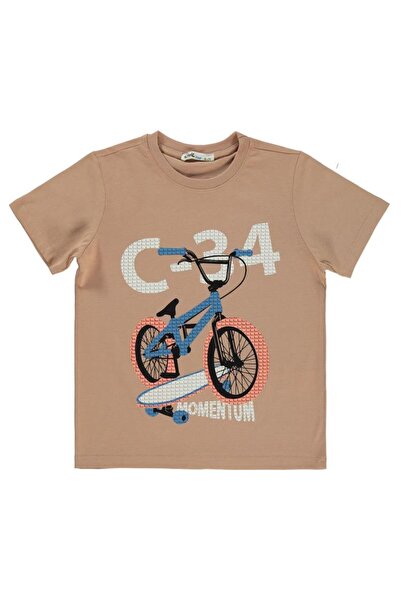 Civil Boys Tricou cu imprimeu biciclete C 34 pentru 6-9 ani - Bej 7-8 ani