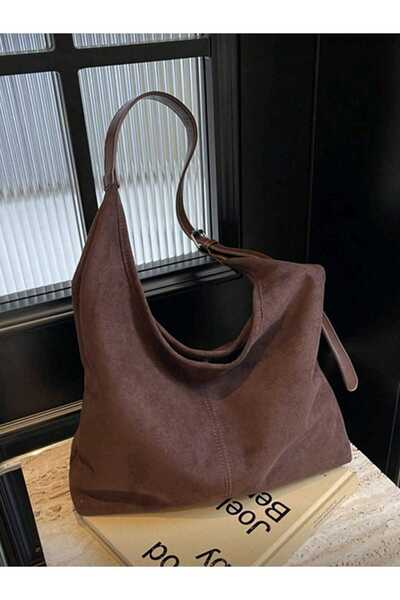 HAPBUY Luna Zippered Women's Suede Shoulder Bag Soft Exterior Textured Quality Craftsmanship Suede Bag