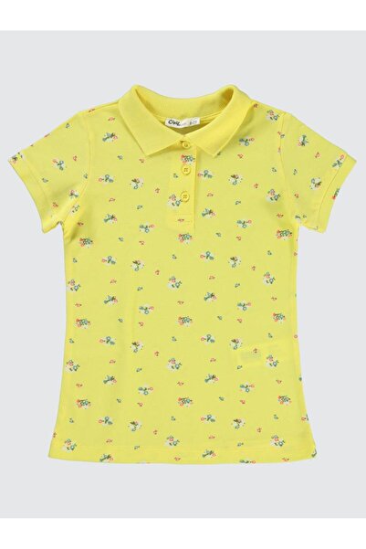 Civil Girls Flower Printed 6-9 Years Old T-Shirt - Yellow 9-10 Years Old