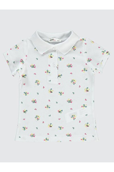 Civil Girls Tricou cu imprimeu floral pentru copii 2-5 ani - Alb 2-3 ani