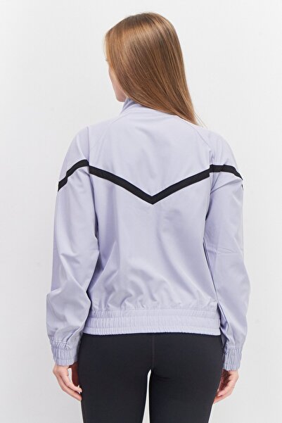 Steve Madden Women High Neck Brand Logo Windbreaker Jacket, Lilac