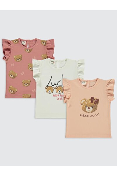 Civil Baby Teddybear Printed Set of 3 T-Shirts for 6-18 Months - Standard12-18 Months