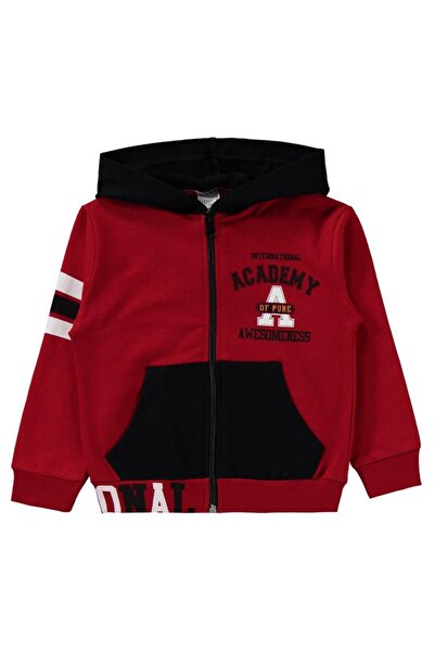 Bizizo Kapşonlu Academy Baskılı 2-5 Yaş Eşofman Takımı - Kırmızı 4-5 Yaş