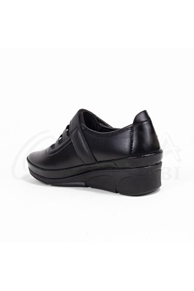 Ayzen Pantofi de iarnă Esma Black Color Mother Flat Padding Talpă ortopedică cu bandă velcro Daily de tranziție