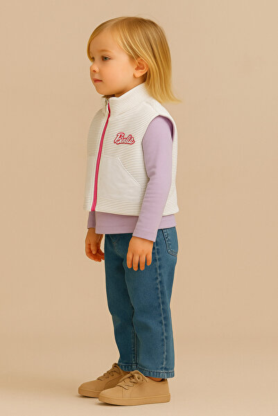 minibambi White Ribbed Girl's Vest