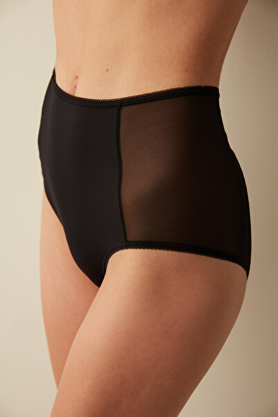 Penti Beauty Mesh High Waist Black Slip Panties