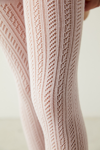 Penti Açık Pembe Kız Çocuk Kalın Fileli Külotlu Çorap
