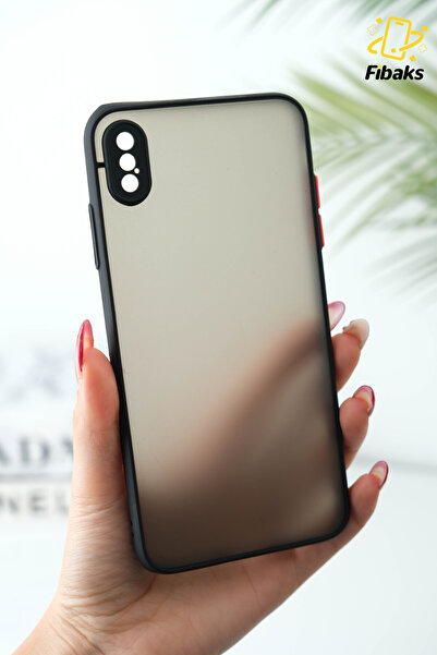 Fibaks iPhone X / XS Compatible Case Matte Anti-Fingerprint Camera Protected Hard Silicone Cover with Colorful Keys